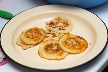 delicious pancakes on a plate for breakfast