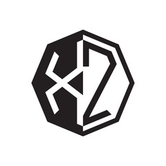 two letter XZ octagon negative space logo