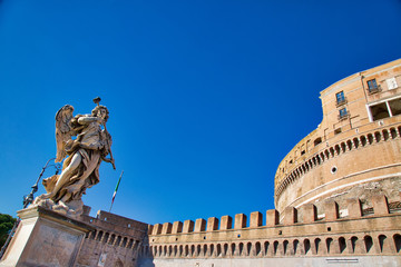 Saint Angelo Castle bridge (Castel Sant'Angelo) in Rome