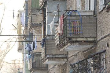balconies near old storey houses