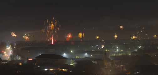 New Year with fireworks