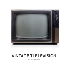 Vintage television isolate on white background.