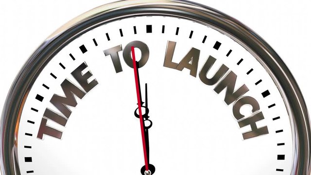 Time to Launch Start Begin New Product Company Clock 3d Animation