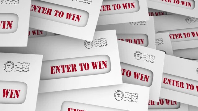 Enter to Win Submit Entry Contest Raffle Envelopes 3d Animation