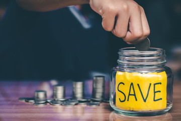 Saving money for the future sustainability concept.