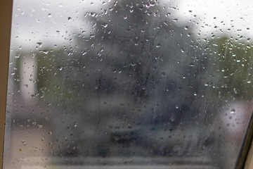 Obraz premium Rain drops on a window