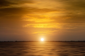 Sunset sky on the lake