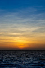 Sunset sky on the lake