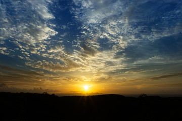 Sunset sky on the lake