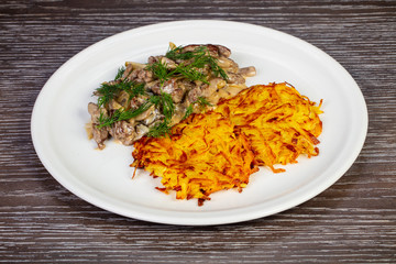 Delicious beef stroganoff