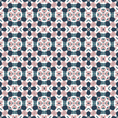 Ancient Geometric pattern in repeat. Fabric print. Seamless background, mosaic ornament, ethnic style.