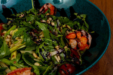 Salad with prawn