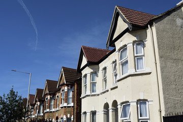 Georgian style terraced houses in London, England.