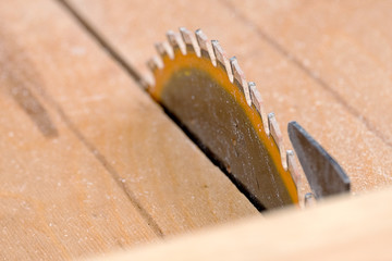 circular saw on wood background