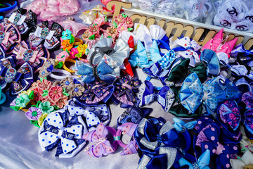 Collection set of colorful ribbon bows