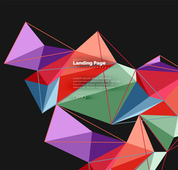 Vector 3d triangle abstract background, polygonal geometric design