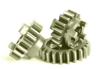 Three metal gears