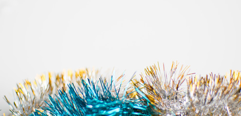 Multicolored garlands on a white background.
