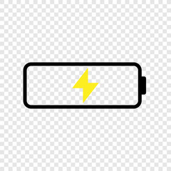 Battery icon on transparent background