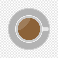 Cup of coffee colour icon on transparent background