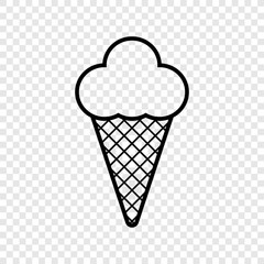 Ice cream icon on transparent background