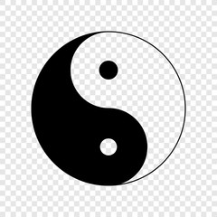 Yin yang icon on transparent background - obrazy, fototapety, plakaty