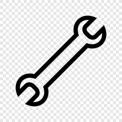Wrench icon on transparent background