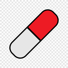 Pill colour icon on transparent background