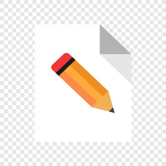 Paper, pencil colour icon on transparent background