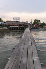 Wooden pier clan jetties Penang, Malaysia