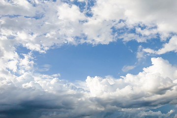 clear sky with clouds,blue background