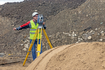 Cadastral survey of locality by surveyor