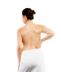 Woman massaging back pain 