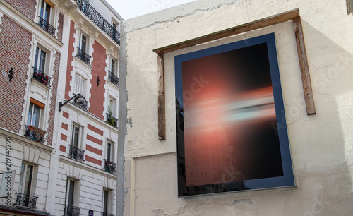 Outdoor billboard on grunge wall advertisement