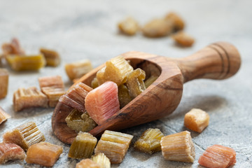 Dried rhubarb candied fruits