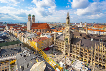 Fototapeta premium Old Town of Munich cityscape skyline in Germany