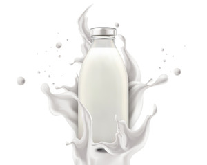 Blank bottle milk mockup