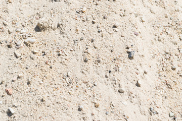 Heap of Sand, Gravel, Pebbles and Concrete Mix for Construction Closeup in Sunny Day
