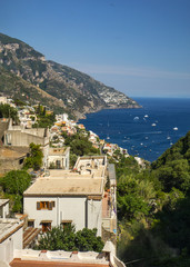 A view of the Amalfi Coast between Amalfi and Positano. Campania. Italy