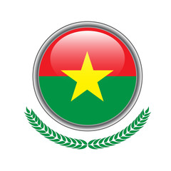 burkina flag button. burkina flag icon. Vector illustration of burkina flag on white background.