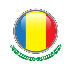 Fototapeta premium chad flag button. chad flag icon. Vector illustration of chad flag on white background.