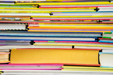 Background of a large number of colorful books.