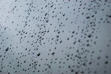 Drops of water on a black glass.