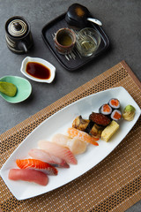 Fototapeta na wymiar various Sushi Sashimi