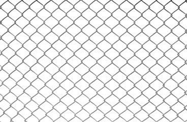 Steel wire mesh on white background