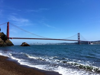 Golden Gate Bridge, San Francisco. View from Kirby Cove
