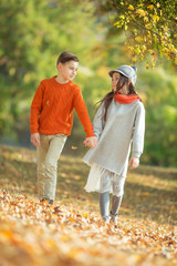 Fototapeta premium Children's fashion in autumn 
