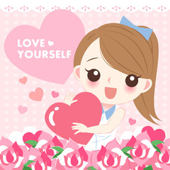 woman with love yourself concept