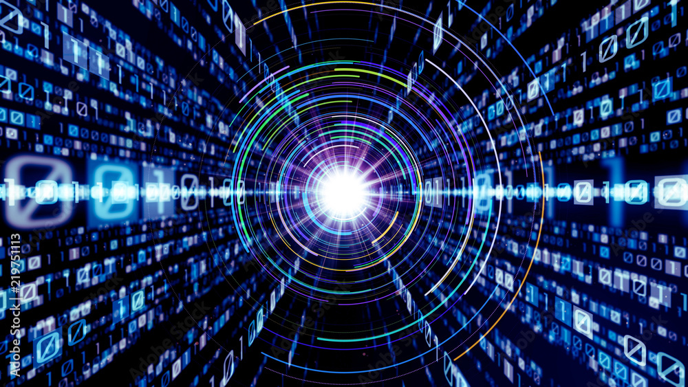Aufkleber Digital binary code concept.