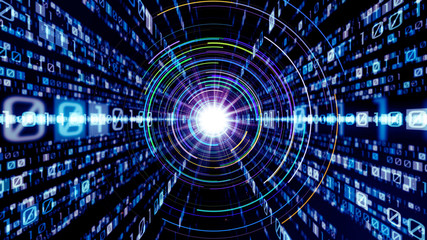Digital binary code concept.